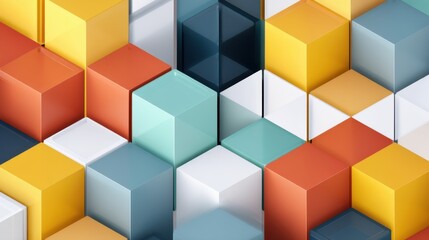 Obraz premium Colorful Cubes Arrangement with Various Textures and Shades for Modern Abstract Background or Design Elements