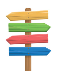 Wooden sign board road sign for pointing direction