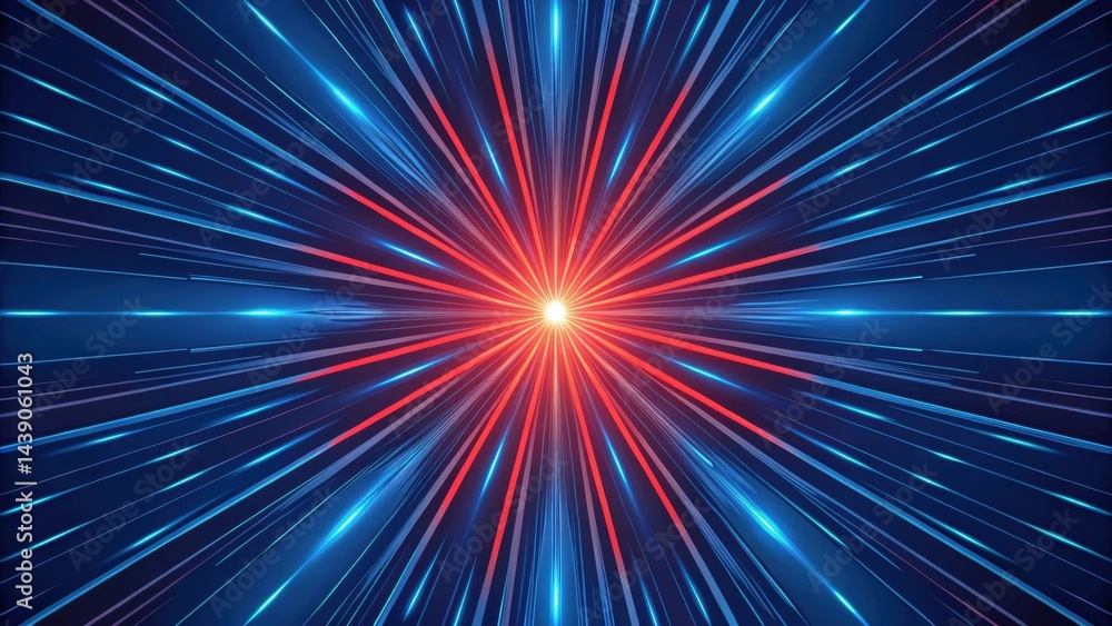 Poster abstract gradient science technology and medical. vibrant rays radiate from a central point, creatin