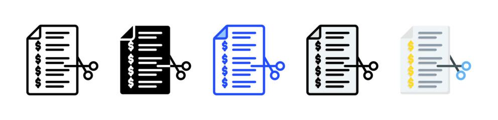 Split Bill Icon Collection With Multiple Styles