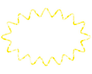 ステンドグラス風吹き出し　三角形模様　細長い丸みのあるギザギザした形