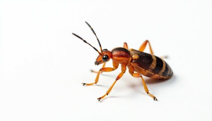 Close-up of single insect on pure white background, pest, entomology