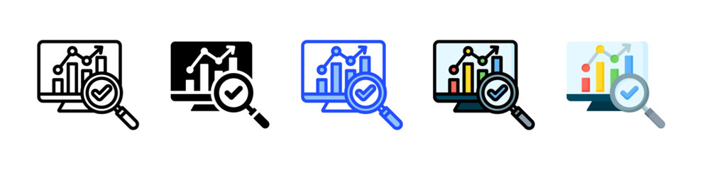 Seo Analytics Icon Collection With Multiple Styles