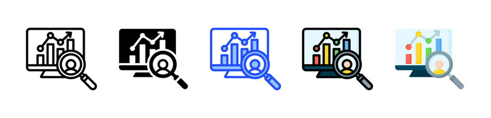 Customer Analytics Icon Collection With Multiple Styles