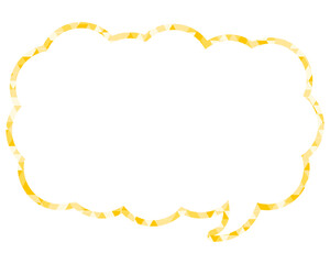 ステンドグラス風吹き出し　三角形模様　細長い雲形