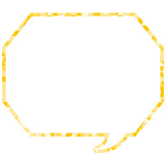 ステンドグラス風吹き出し　三角形模様　角のある八角形