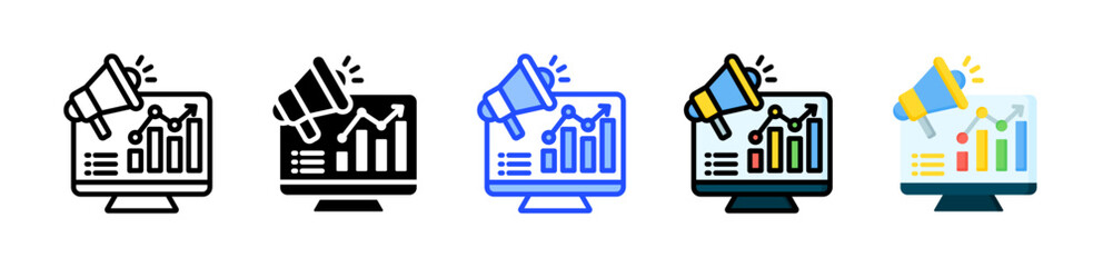 Marketing Metrics Icon Collection With Multiple Styles