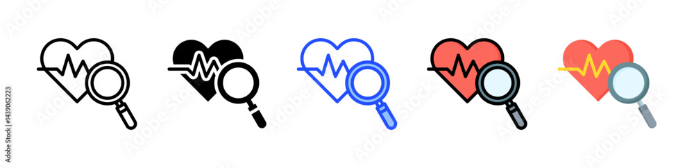 Poster healthcare analytics icon collection with multiple styles
