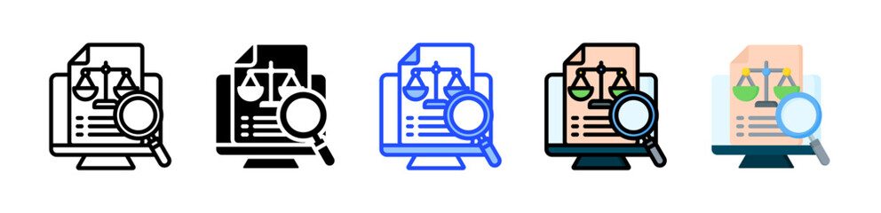 Legal Analytics Icon Collection With Multiple Styles