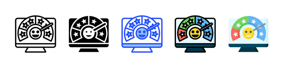 Customer Satisfaction Icon Collection With Multiple Styles