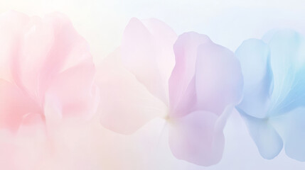 Fototapeta premium Soft pastel petals create serene and dreamy background, blending shades of pink and blue. This abstract floral design evokes sense of calm and tranquility, perfect for various creative projects