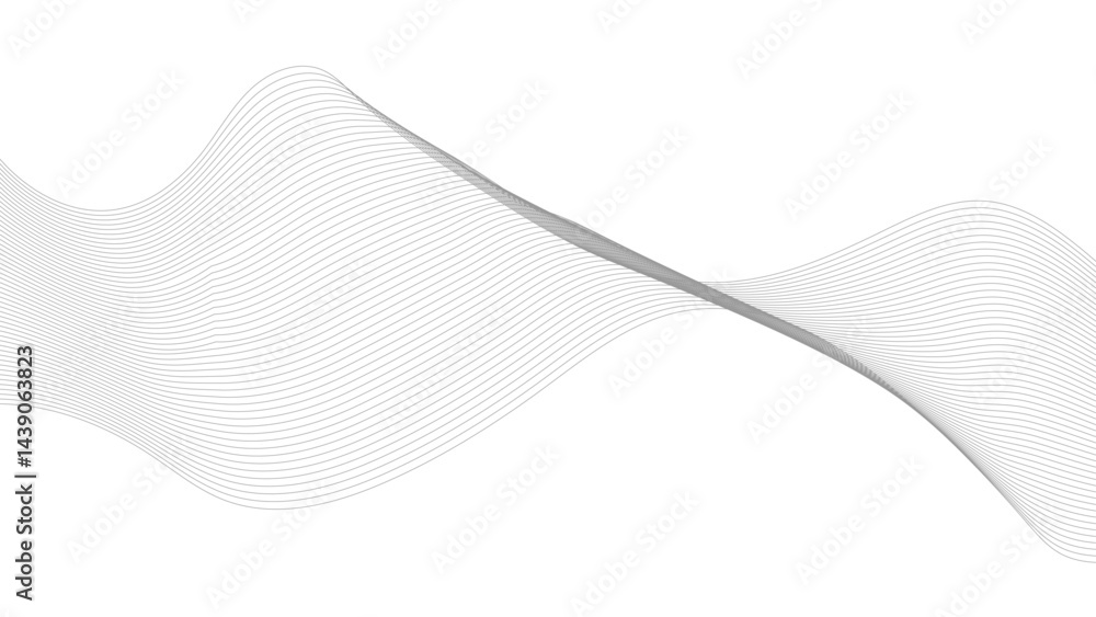 Canvas Prints wave with shadow. abstract color lines on a white background. line art. curved wavy line, smooth str
