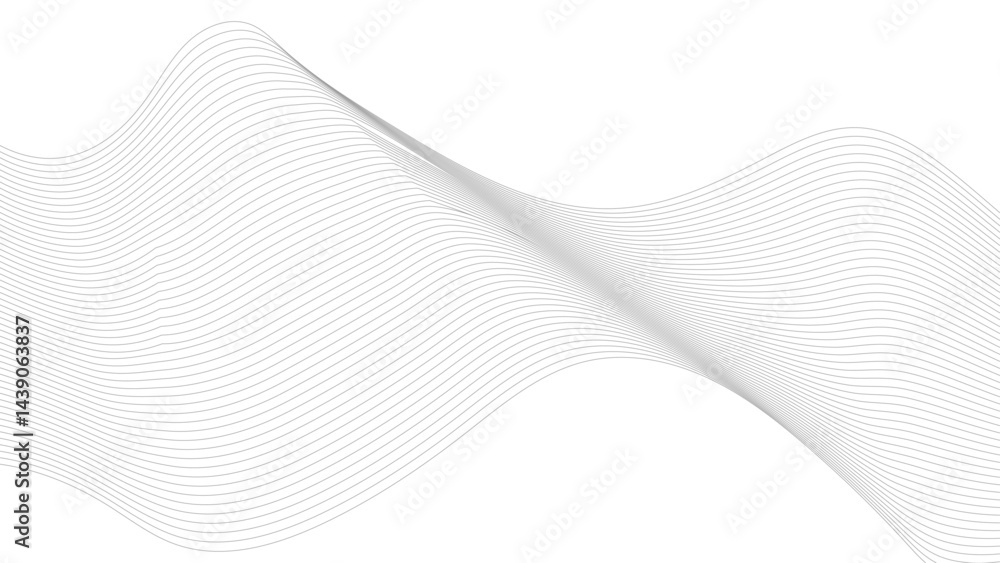 Poster wave with shadow. abstract color lines on a white background. line art. curved wavy line, smooth str