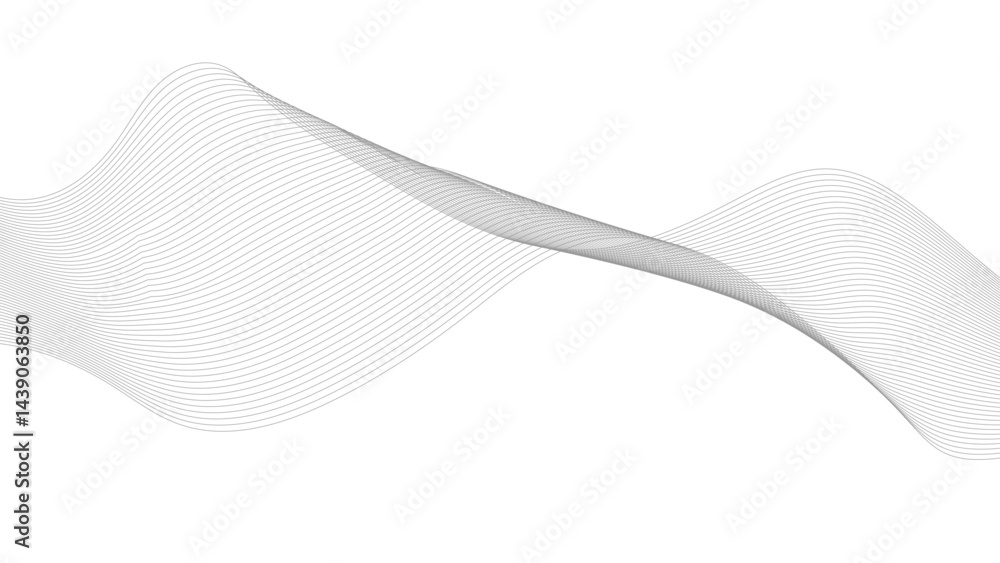 Aufkleber wave with shadow. abstract color lines on a white background. line art. colorful shiny wave with lin