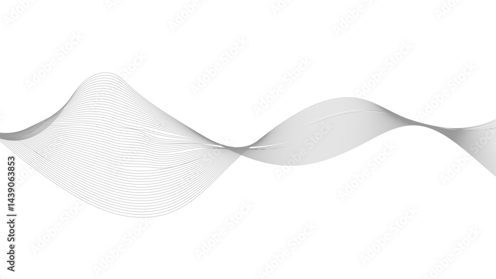 Poster wave with shadow. abstract color lines on a white background. line art. colorful shiny wave with lin