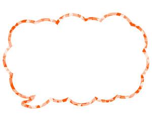 ステンドグラス風吹き出し　三角形模様　細長い雲形
