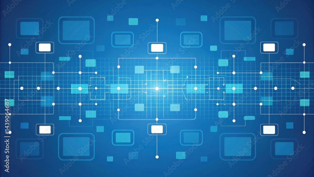 Poster abstract gradient science technology and medical. abstract digital network design with interconnecte