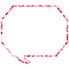 ステンドグラス風吹き出し　三角形模様　角のある八角形