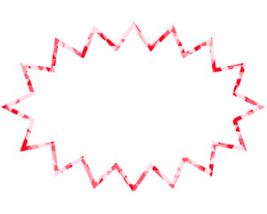 ステンドグラス風吹き出し　三角形模様　細長いギザギザした形