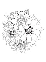Fototapeta premium Charming floral design sketch for modern living