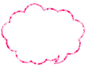 ステンドグラス風吹き出し　三角形模様　丸みのある雲形