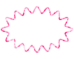 ステンドグラス風吹き出し　三角形模様　細長い丸みのあるギザギザした形