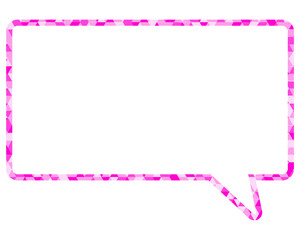 ステンドグラス風吹き出し　三角形模様　四角形