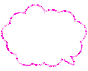 ステンドグラス風吹き出し　三角形模様　丸みのある雲形