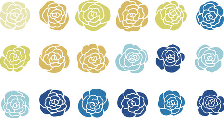 父の日の草木と花の装飾フレーム。黄色と青色の薔薇と花束のフレーム。父の日贈り物フレーム背景。Decorative frame of plants and flowers for Father's Day. Yellow and blue roses and bouquet frame. Father's Day gift frame background.