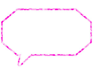 ステンドグラス風吹き出し　三角形模様　細長い八角形