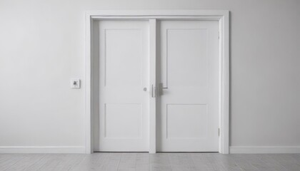 Crisp white door, minimalist handle  Studio shot ,  decor,  detail,  door