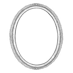 hand drawn oval picture frame illustration