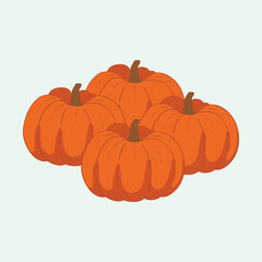 Pumpkin fruit flat design cartoon icon illustration