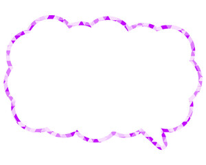 ステンドグラス風吹き出し　三角形模様　細長い雲形
