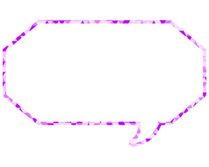 ステンドグラス風吹き出し　三角形模様　細長い八角形