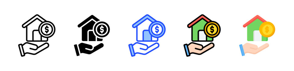 Commercial Property Icon Collection With Multiple Styles