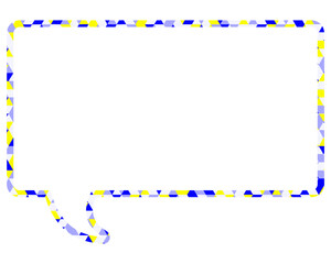 ステンドグラス風吹き出し　三角形模様　四角形