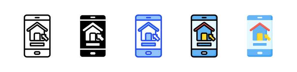 Fototapeta premium Real Estate App Icon Collection With Multiple Styles