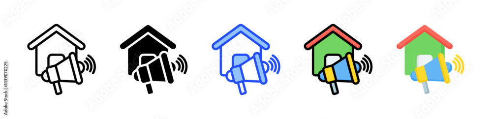 Poster marketing icon collection with multiple styles