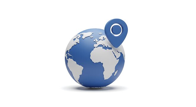 Fototapeta Global Positioning: A Simple 3D Globe with Locator