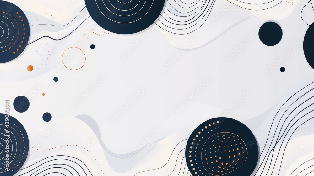 Poster abstract blue and beige wave patterns with dotted elements. digital art for modern and elegant desig