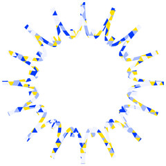 ステンドグラス風吹き出し　三角形模様　ギザギザした形