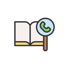 Find contact book colored icons, minimalist vector illustration ,simple transparent graphic element .Isolated on white background