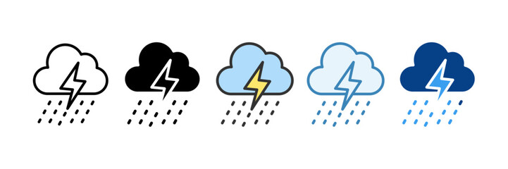 Rain  Icon Set Multiple Style Collection