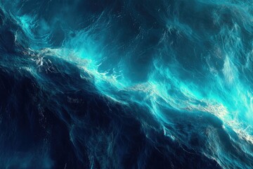 A Dreamlike Swirl of Turquoise Light Abstract Exploration of Deep Sea Serenity