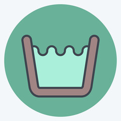 Icon High Degree Washing. related to Fabric symbol. color mate style. design editable
