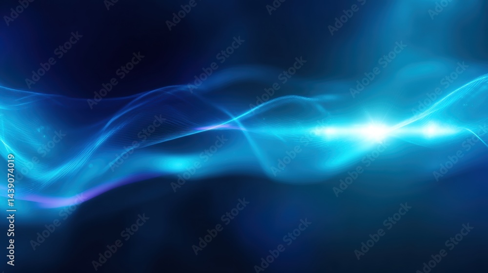 Poster abstract gradient science technology and medical. abstract blue wave pattern with glowing light effe