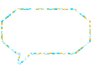 ステンドグラス風吹き出し　三角形模様　細長い八角形
