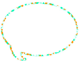 ステンドグラス風吹き出し　三角形模様　丸形