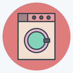 Icon Washing Machine. related to Fabric symbol. color mate style. design editable